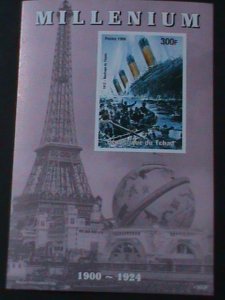 ​CHAD-1999-MILLENIUN-SINKING OF TITANIC-RARE IMPERF MNH-S/S-VF-LAST ONE