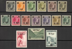 Luxembourg Scott N17-N32 - 1940 German Occupation Set - SCV $9.00