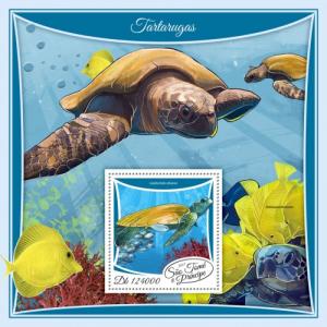 SAO TOME - 2017 - Turtles - Perf Souv Sheet - MNH