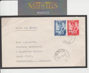 NORWAY First Day Cover Oslo FDC 1950 Charity Issues MS328