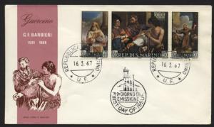 San Marino # 661 - 663 Barbieri Paintings FDC