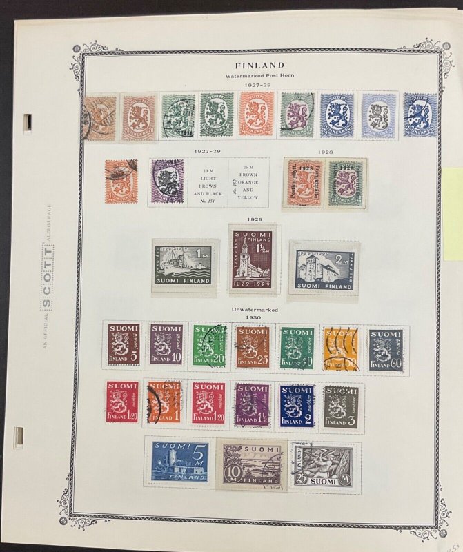 Finland Collection  1858-1976   MNH, Mint and used  45 pages 700+ stamps