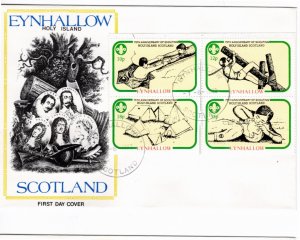 Eynhallow local 1982 Block of 4 FDC 2