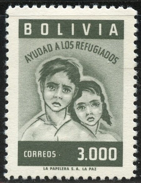 Bolivia Scott 422 Unused VFLHOG - 1960 Refugee Children High Value - SCV $8.50