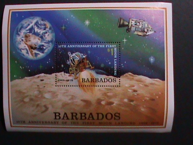 BARBADOS-1979-10TH ANNIVERSART OF 1ST MAN LANDING ON THE MOON MNH-S/S-VF