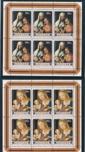 Penrhyn # 105-106, Christmas - Durer Paintings, Mini Sheets, NH, 1.2 Cat.