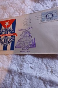 CUBA.1955.ROTARY INTERNATIONAL,50TH.ANNIVERSARY.FDC