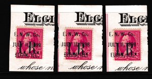 3 Ea. Elgin National Watch Co. Jul 11, 1898 Elgin, Ill Used