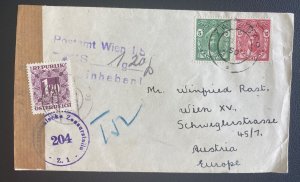 1950 Zanzibar Censored Postage Due Cover to Vienna Austria