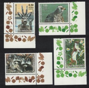 Luxembourg Goshawk Bird Roe Deer Racoon Weasel Wild Animals 4v Corners 2003