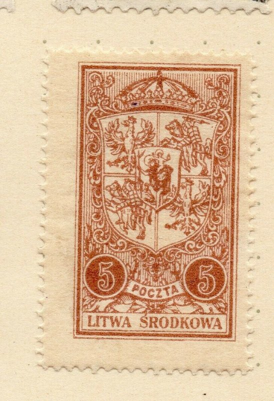 LITHUANIA 1920-22 Early Issue Fine Mint Hinged 5r. NW-07182 