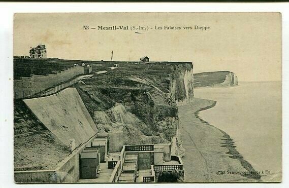 D47831 Mesnil-Val Les Falaises Dieppe Postcard Belgium S.M. Military Mail 1917