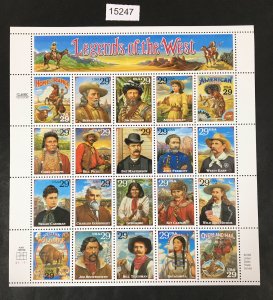 US STAMPS # 2870 MINT OG NH RECALLED LENGENDS OF THE WEST SHEET $220 LOT #15247