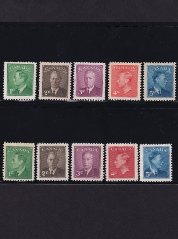 Canada, Scott 284- 293, MNH,VF, GVI, with and Without Postes-Postage, Both Sets