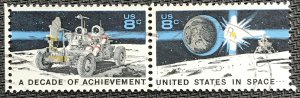 US #1434-1435 Used Pair Space Achievement SCV $.50 L44
