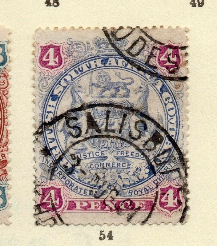 Rhodesia 1898 Early Issue Fine Used 4d. NW-170431 