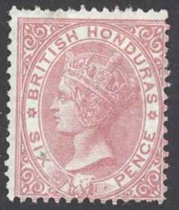 British Honduras Sc# 2 MH unwatermarked 1866 6p Queen Victoria