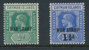 Cayman Islands 1917-20 War Stamp overprints Green & Deep Blue