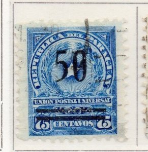 Paraguay 1920 Early Issue Fine Used 50. Optd Surcharged 169850