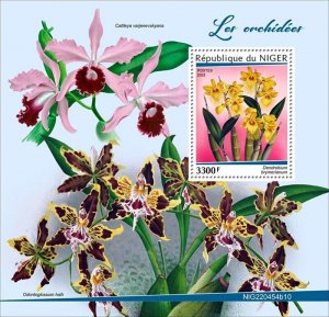 Niger - 2022 Orchids, Dendrobium Brymerianum - Stamp Souvenir Sheet NIG220454b10