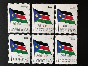 South Sudan 2017 Mi. 9/12/15 I+II/21/23 flag flag flag overloaded-