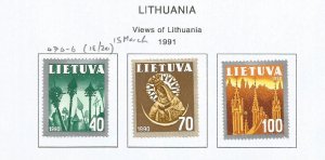 LITHUANIA - 1991 - Views of Lithuania -  Perf 3v Set - M L H