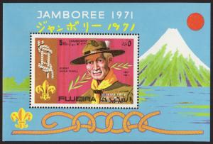 Fujeira Mi Block 54A (#684)  mnh s/s - 1971 World Scout Jamboree Japan - perf