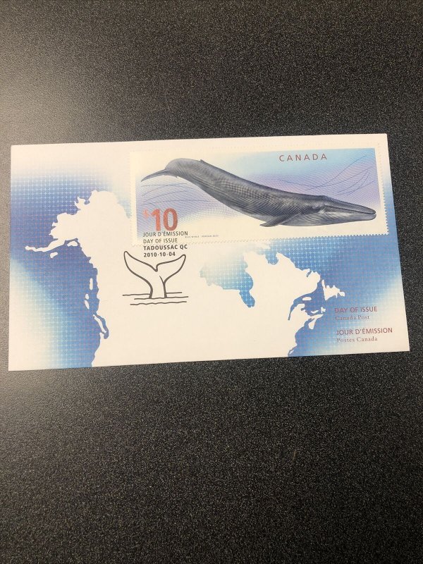 2010 Canada #2405 “ Blue Whale “ $10 stamp First Day Cover 