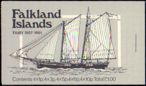 Falkland Islands #260a, 262a, 265a, 269a, Complete Booklet, 1978, Ships, Neve...