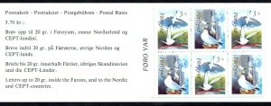 Faroe Islands 1991 Sc 225a Booklet Birds Tern Gull CV $9