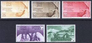 Italy 1935 25c-5L+2L Bellini AIR Scott C79-C83 MVLH Cat $82