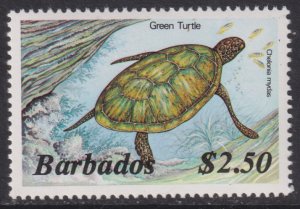 1985 Barbados Green Turtle $2.50 issue MNH Sc# 657 CV $9.00