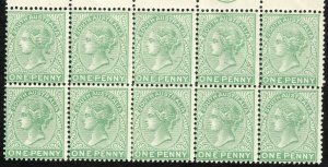 1895 - 1897 South Australia QV 1 penny perf 13 Wmk 73 MNH Sc# 105 BLK 10