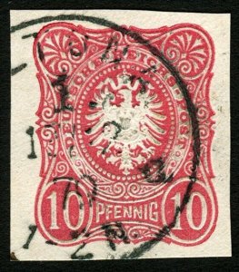 Germany #31 (VAR) 1875-1879 10PF Imperf Embossed VF-XF Used Rare