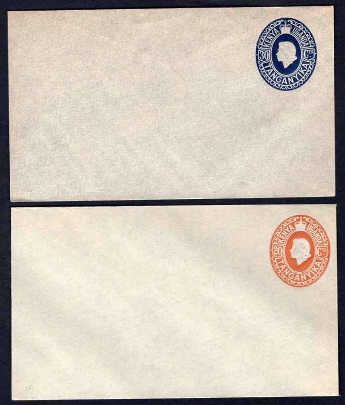 h440 - BRITISH KUT 1950s Lot of (2) Postal Stationery Covers