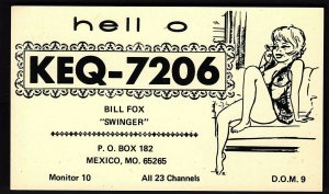 QSL QSO Risque RADIO CARD Hell o/Swinger/KEQ-7206, Mexico, MO (Q1239)2