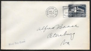 UNITED STATES FDC 5¢ Mount Vernon EMBOSSED Envelope 1932