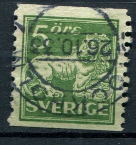 Sweden Sc#137 Used, 10o grn, Standing Lion (1924)