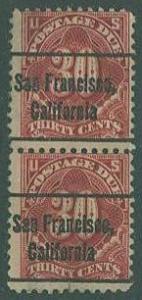 USA SC#J66a Postage Due, 30c, Pre-cancel pair, mint no gum