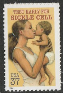 US 3877 Test Early for Sickle Cell 37c single (1 stamp) MNH 2004