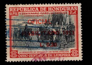 Honduras  Scott C215 Used 1953 overprinted Airmail stamp