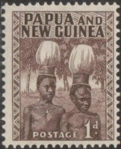 Papua New Guinea 1952 SG2 1d Buka Head-dresses MNH