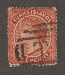 EDSROOM-16401 Turks Islands 4 Used 1873-79 WK5 Small Star CV$57.50