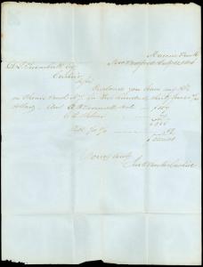1846 Stampless Red NEW BEDFORD Ms. CDS & 5 - BANK, D. L. Trumbull Norwich, CT