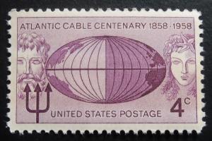 1958 4c Atlantic Cable Centenary Scott 1112 Mint NH