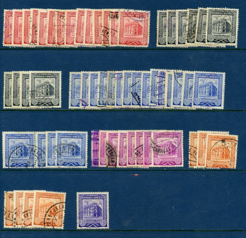 VENEZUELA SC #650, 652-660 662-4, 666-8 POST OFFICES LOT OF USED STAMPS AS SHOWN