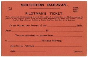 (I.B) Southern Railway : Pilotman's Ticket