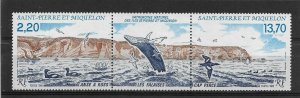 Saint Pierre & Miquelon 1988, Nature, Marine life,Whales ,Sc # 506-507a VF MNH**