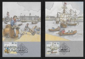 Australia 1024-30 First Fleet set Maxi-Cards FDC