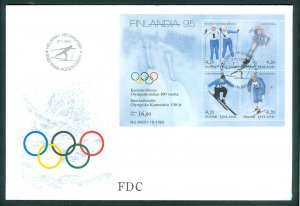 Finland. 1994. FDC. Inter. Olympic Commitee. Skiing, Speed Skating. Sc# 933,.